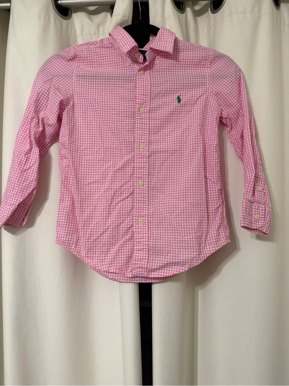 Polo Ralph Lauren Kids' Gingham Check Cotton Poplin Button-Down Shirt Size 6
